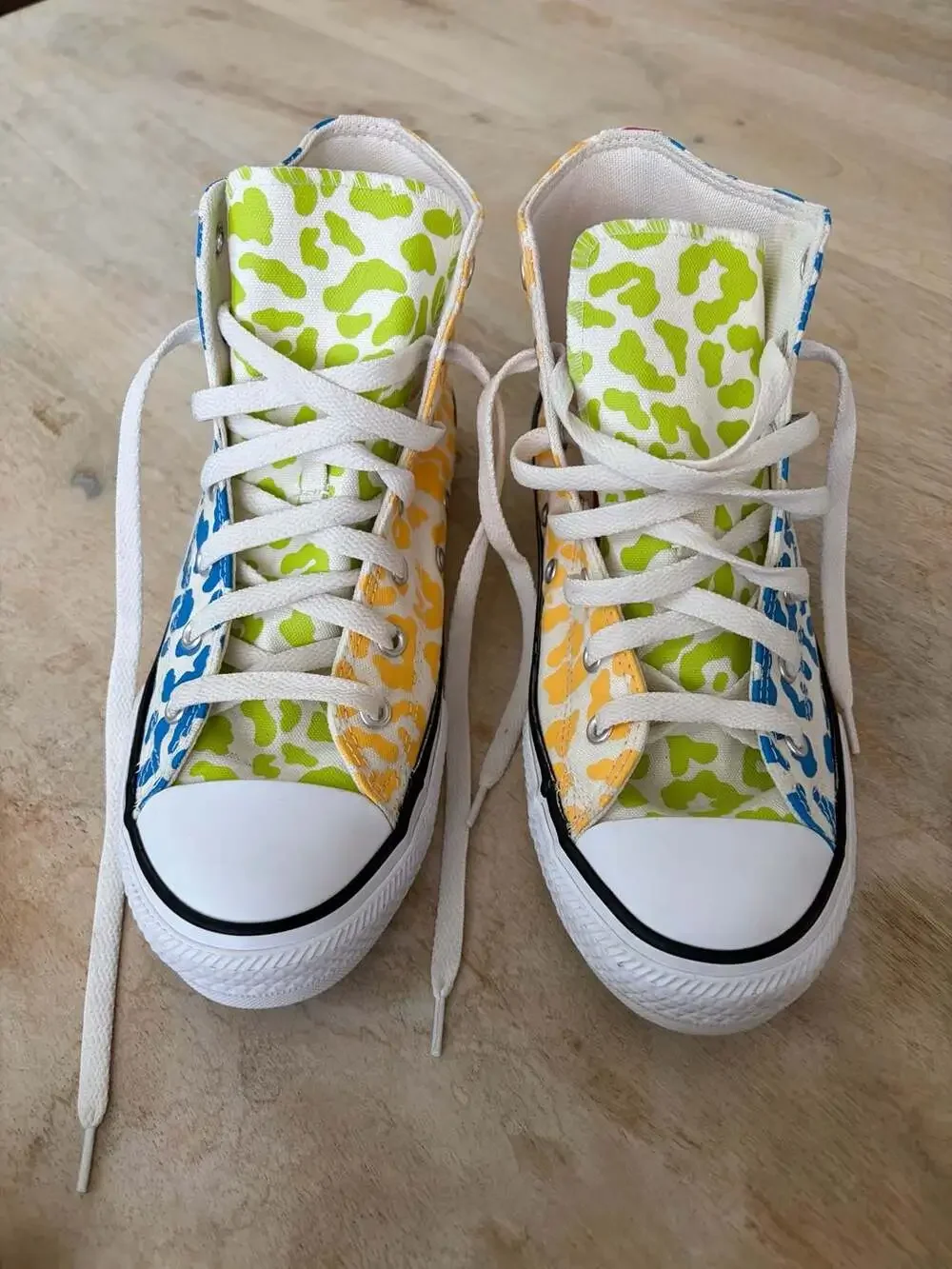 Converse Chuck Taylor All Star High GS 'Leopard Print' Kinetic Blue Citron Zest